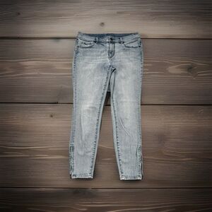 LOFT Modern Skinny Zip Ankle Jeans 28/6 (30x25) Blue Low Waist Stretch Womens